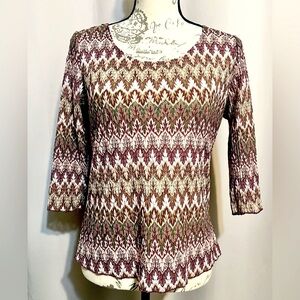Jaipur Y2K Mesh Chevron Colorful Knit Top